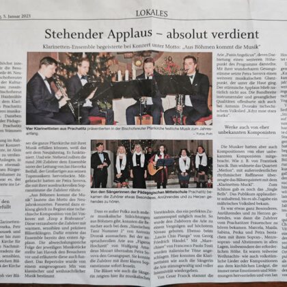 Aus Böhmen kommt die Musik / 11.1.2023, Passauer Zeitung