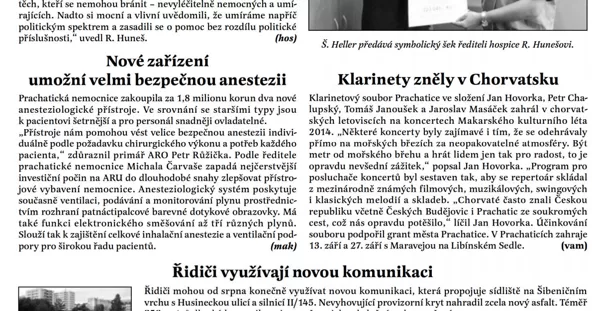 Klarinety zněly v Chorvatsku / Radniční list Prachatice srpen 2014