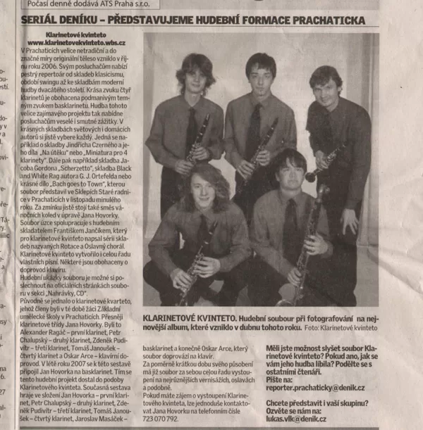Seriál Deníku - Představujeme hudební formace Prachaticka / Prachatický deník 18.6.2008