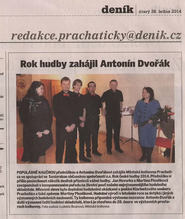 Rok hudby zahájil Antonín Dvořák / Prachatický deník 10.1.2014