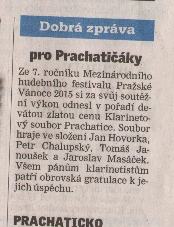 Pro Prachatičáky / Prachatický deník 18.12.2015