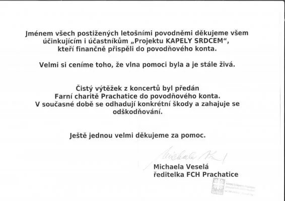 18.7.2009 / Charitativní koncert, Kapely srdcem, Národní dům, Prachatice